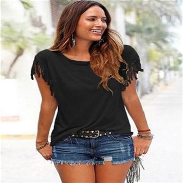 women's t-shirt 2021 short sleeve loose big size round neck cuffs tassel cotton instgram, White
women's t-shirt 2021 short sleeve loose big size round neck cuffs tassel cotton instgram, White