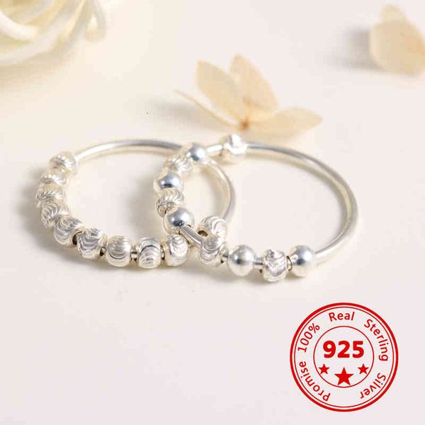 925 sterling silver fidget beads ring for women men rotate y anti stress anxiety ins simple style lady fashion jewelry, Slivery;golden
925 sterling silver fidget beads ring for women men rotate y anti stress anxiety ins simple style lady fashion jewelry, Slivery;golden