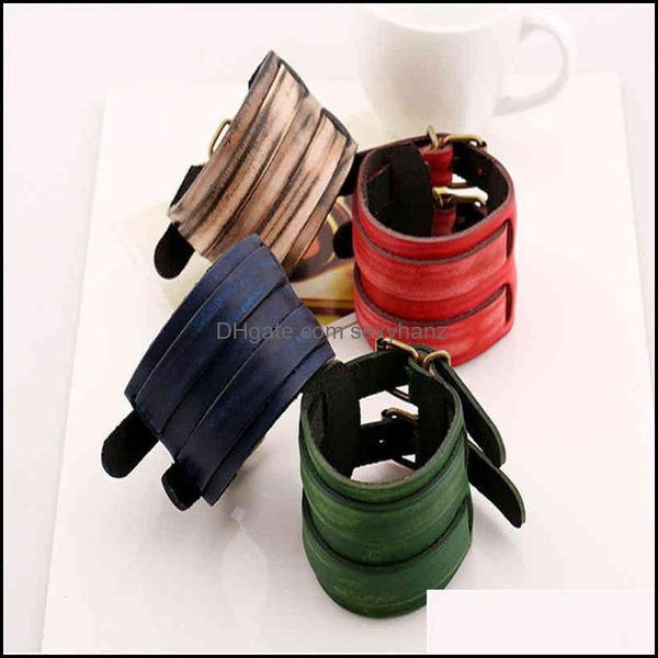 charm bracelets jewelry bracelet leather wide double buckle mens and womens punk mticolor cowe drop delivery 2021 oqdey, Golden;silver
charm bracelets jewelry bracelet leather wide double buckle mens and womens punk mticolor cowe drop delivery 2021 oqdey, Golden;silver