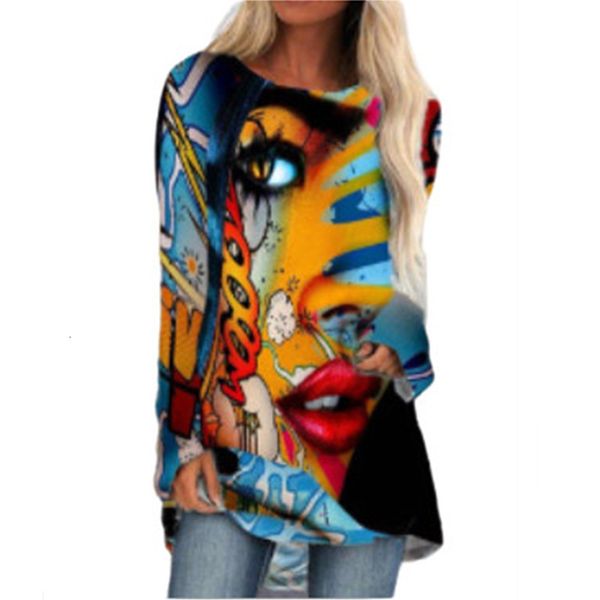 women's t-shirt personalized retro face print o neck irregular long sleeved womens t bottoming autumn winter wild cute cat tide gbru, White
women's t-shirt personalized retro face print o neck irregular long sleeved womens t bottoming autumn winter wild cute cat tide gbru, White