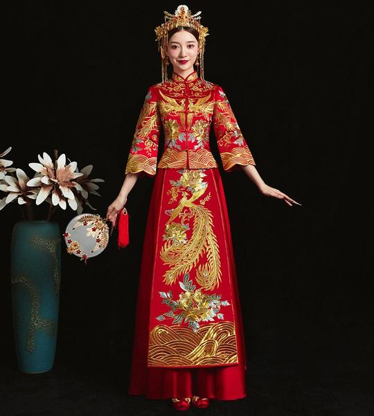 red traditional chinese style bride wedding cheongsam embroidery gown party evening dress marry qipao vestido plus size s-5xl ethnic clothin
red traditional chinese style bride wedding cheongsam embroidery gown party evening dress marry qipao vestido plus size s-5xl ethnic clothin