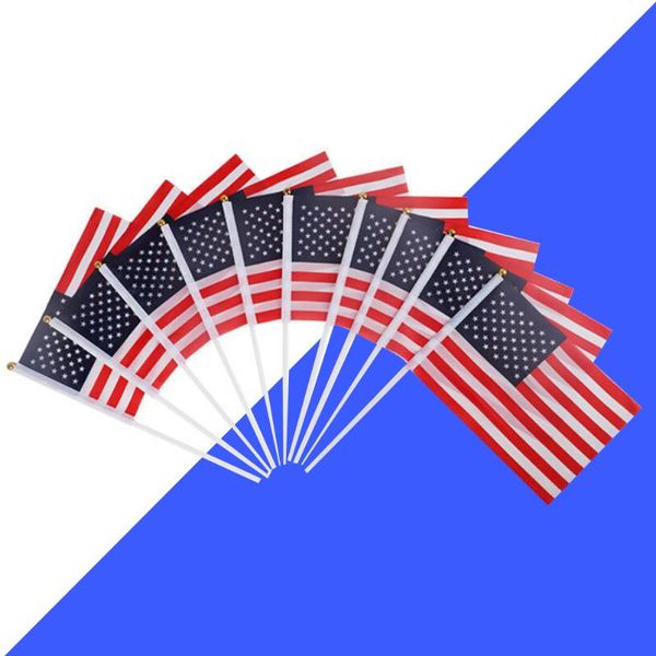 party decoration 100pcs american flags mini us handheld stick on metal with round 14cm x 21cm
party decoration 100pcs american flags mini us handheld stick on metal with round 14cm x 21cm