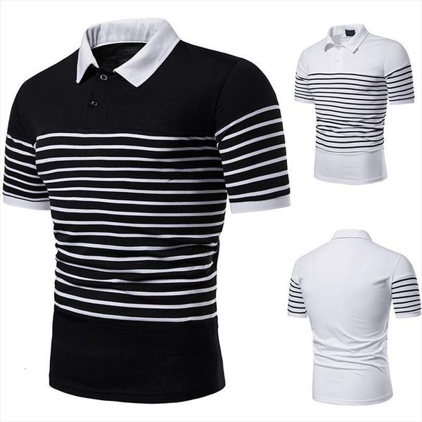 fashion matching design of mens polo short sleeve chest stripe cross border flip collar b43, White;black
fashion matching design of mens polo short sleeve chest stripe cross border flip collar b43, White;black