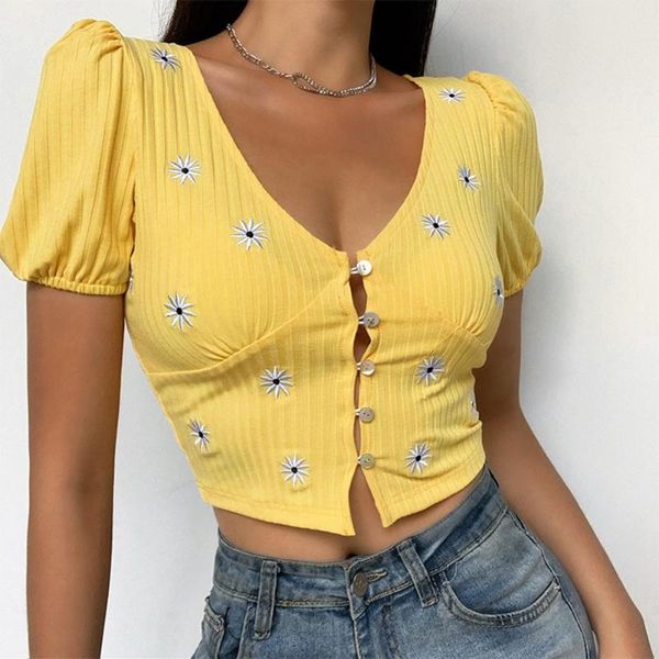 women fashion single-breasted puff short sleeve v neck crop ladies floral stitching button bodycon cardigan t-shirt#38 women's t-s, White
women fashion single-breasted puff short sleeve v neck crop ladies floral stitching button bodycon cardigan t-shirt#38 women's t-s, White