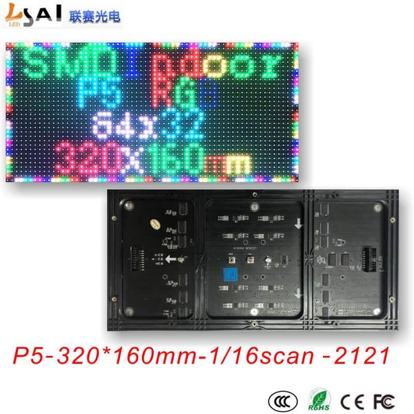 2pcs/lot p5 indoor led screen panel module 320*160mm 64*32pixels 1/16 scan smd rgb 3in1 full color display
2pcs/lot p5 indoor led screen panel module 320*160mm 64*32pixels 1/16 scan smd rgb 3in1 full color display