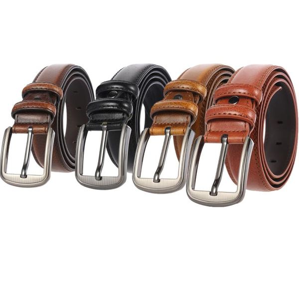belts 1pc fashion men's leather pin buckle business suits casual, Black;brown