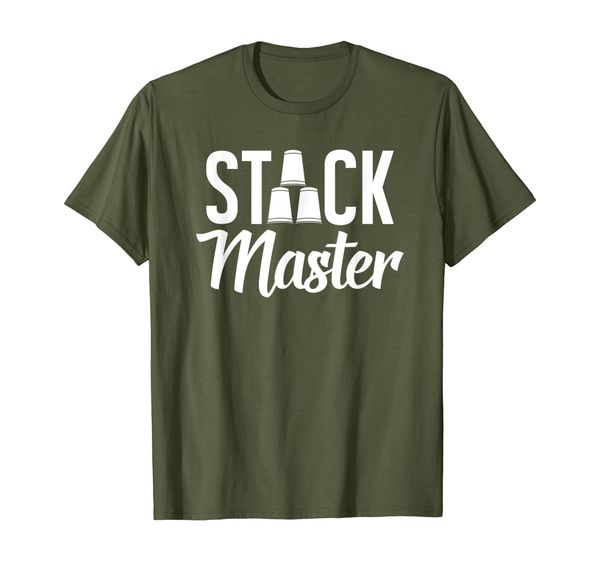 stack master speed stacking cups t-shirt, White;black