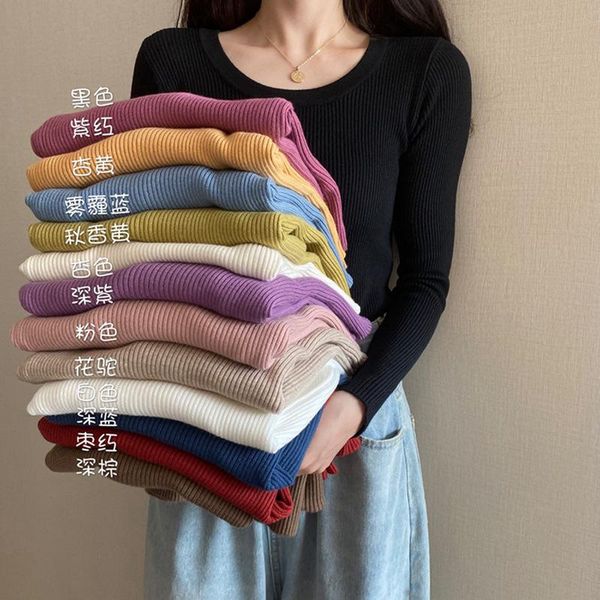 women's sweaters autumn winter female clothing basic jumpers slim o-neck solid versatile knitted long sleeve sweet korean fashion ig, White;black
women's sweaters autumn winter female clothing basic jumpers slim o-neck solid versatile knitted long sleeve sweet korean fashion ig, White;black