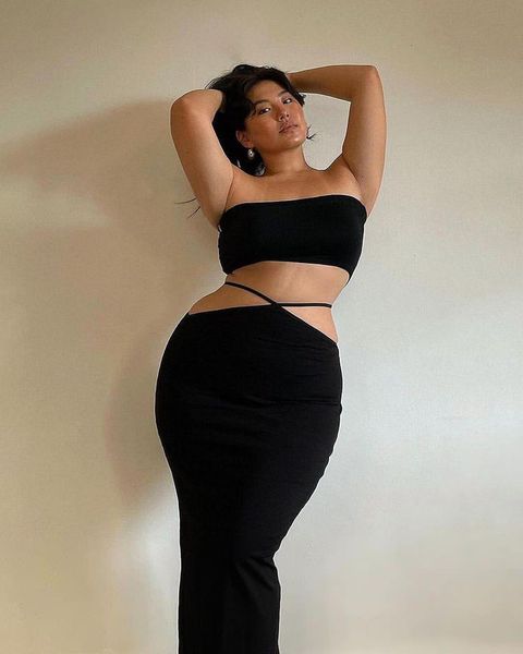 plus size tracksuits 2021 women clothing two piece set 4xl women's sets slim black color quality high waist skirt tube summer
plus size tracksuits 2021 women clothing two piece set 4xl women's sets slim black color quality high waist skirt tube summer