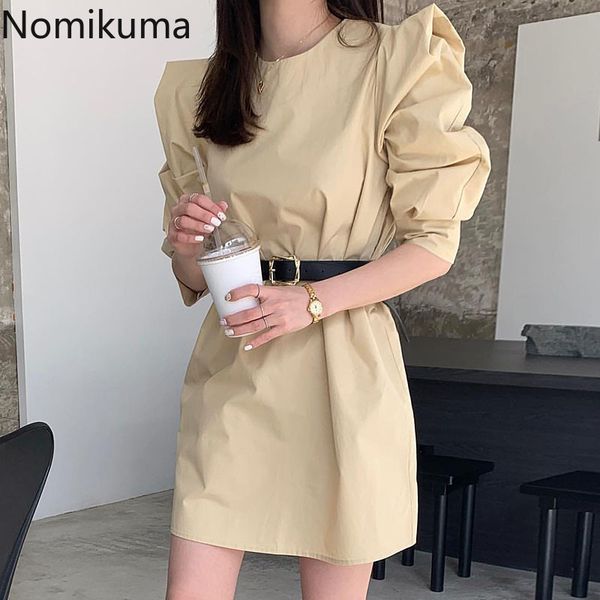 nomikuam korea chic half puff sleeve dresses belt slim waist elegant vestidos femme spring new solid women dress 6g087 210427, Black;gray
nomikuam korea chic half puff sleeve dresses belt slim waist elegant vestidos femme spring new solid women dress 6g087 210427, Black;gray
