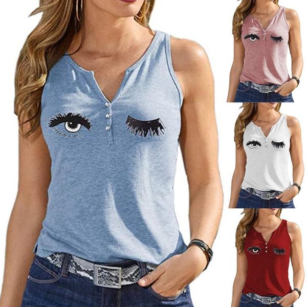 women eye print vest tank fashion button camisole v neck t-shirts streetwear harajuku casual sleeveless summer 2021 #t1q women's tanks, White
women eye print vest tank fashion button camisole v neck t-shirts streetwear harajuku casual sleeveless summer 2021 #t1q women's tanks, White
