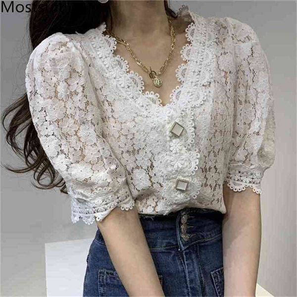 summer korean lace single-breasted blouses women half sleeve v-neck hollow out stylish shirts vintage elegant blusas 210513, White
summer korean lace single-breasted blouses women half sleeve v-neck hollow out stylish shirts vintage elegant blusas 210513, White
