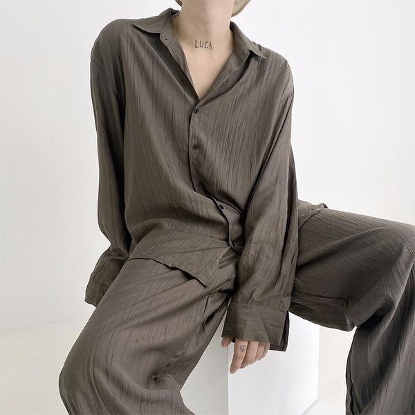 men's casual shirts oversized pleated shirt men's fashion society mens dress korean loose long-sleeved men coffee black, White;black
men's casual shirts oversized pleated shirt men's fashion society mens dress korean loose long-sleeved men coffee black, White;black