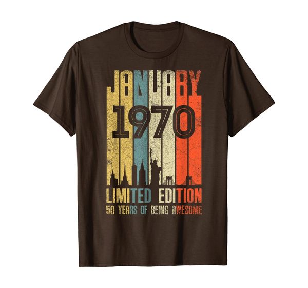 january 1970 t shirt 50 year old shirt 1970 birthday gift t-shirt, White;black
january 1970 t shirt 50 year old shirt 1970 birthday gift t-shirt, White;black