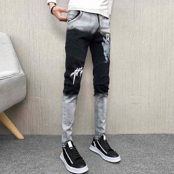 jeans wet men's tag all the way through denim hip hop patchwork print streetwear slim fit brim pants from men of ew13, Blue
jeans wet men's tag all the way through denim hip hop patchwork print streetwear slim fit brim pants from men of ew13, Blue