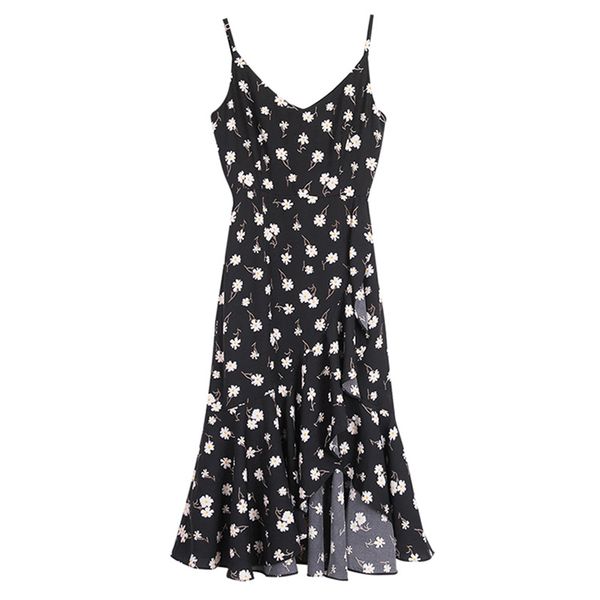 women black v-neck floral print sleeveless spaghetti strap backless asymmetrical ruffle midi dress beach summer d2397 210514, Black;gray
women black v-neck floral print sleeveless spaghetti strap backless asymmetrical ruffle midi dress beach summer d2397 210514, Black;gray