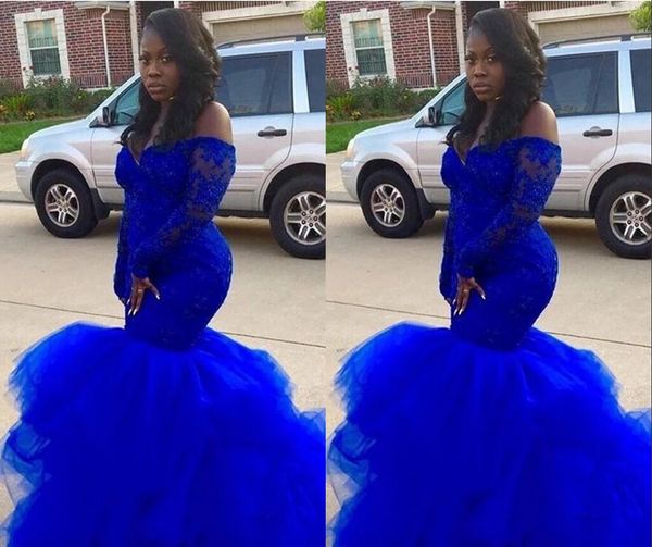 fashion royal blue african plus size special occasion prom dresses 2022 off the shoulder with long lace sleeves ruffles skirt mermaid evenin, Black
fashion royal blue african plus size special occasion prom dresses 2022 off the shoulder with long lace sleeves ruffles skirt mermaid evenin, Black