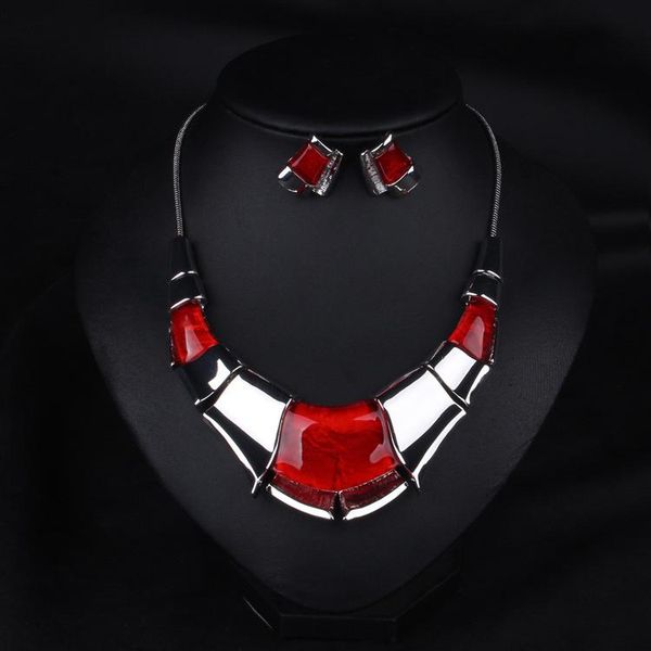 earrings & necklace 2 pieces red statement + girl colorful short female clavicle chain women jewelry set, Silver
earrings & necklace 2 pieces red statement + girl colorful short female clavicle chain women jewelry set, Silver
