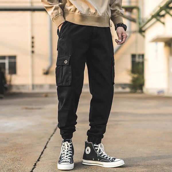 men's pants chrleisure casual men multi-pockets loose hip hop harem trousers solid color streetwear beam feet sweatpants, Black
men's pants chrleisure casual men multi-pockets loose hip hop harem trousers solid color streetwear beam feet sweatpants, Black