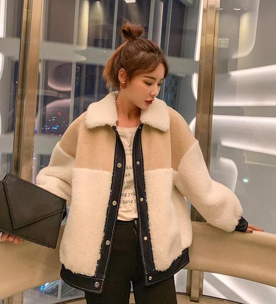 women's fur & faux lambswool jacket women winter fashion short autumn coat loose casual female's jackets coats, Black
women's fur & faux lambswool jacket women winter fashion short autumn coat loose casual female's jackets coats, Black