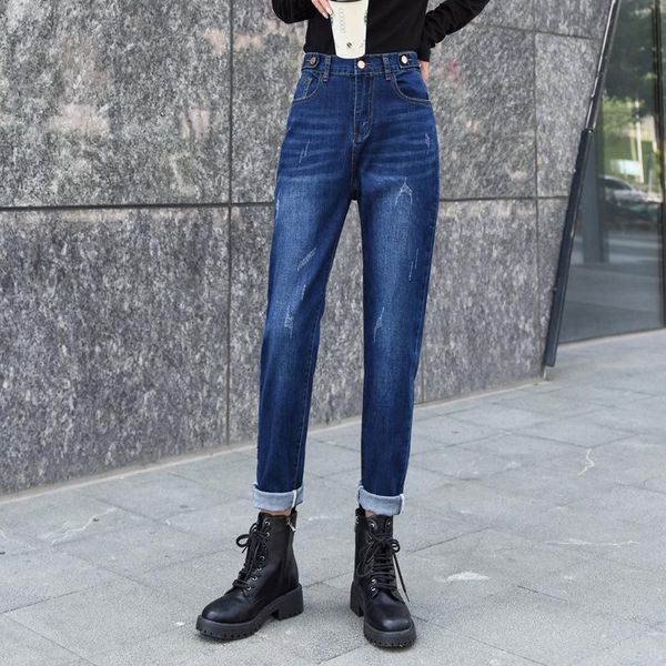 autumn winter denim baggy jeans for women large size mom pants elastic waist thicken with fleece 155-180cm tall women's, Blue
autumn winter denim baggy jeans for women large size mom pants elastic waist thicken with fleece 155-180cm tall women's, Blue