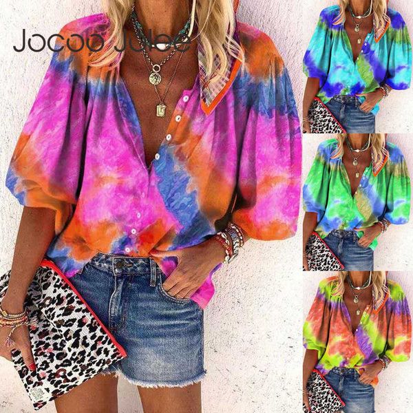 jocoo jolee fashion puff sleeve tie-dye printing single-breasted blouses and shirts europe colorful oversized streetwear 210619, White
jocoo jolee fashion puff sleeve tie-dye printing single-breasted blouses and shirts europe colorful oversized streetwear 210619, White