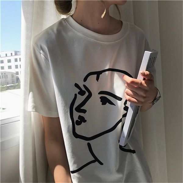 henri matisse line drawing face art t-shirt women cute korean fashion graphic tee 210512, White
henri matisse line drawing face art t-shirt women cute korean fashion graphic tee 210512, White