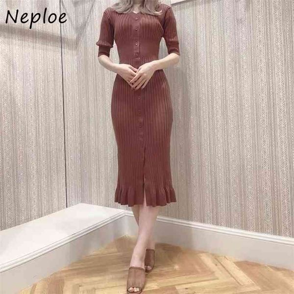 neploe chic button slim waist knitted dress v-neck elegant femme vestidos solid color fashion bodycon dresses women 210323, Black;gray
neploe chic button slim waist knitted dress v-neck elegant femme vestidos solid color fashion bodycon dresses women 210323, Black;gray