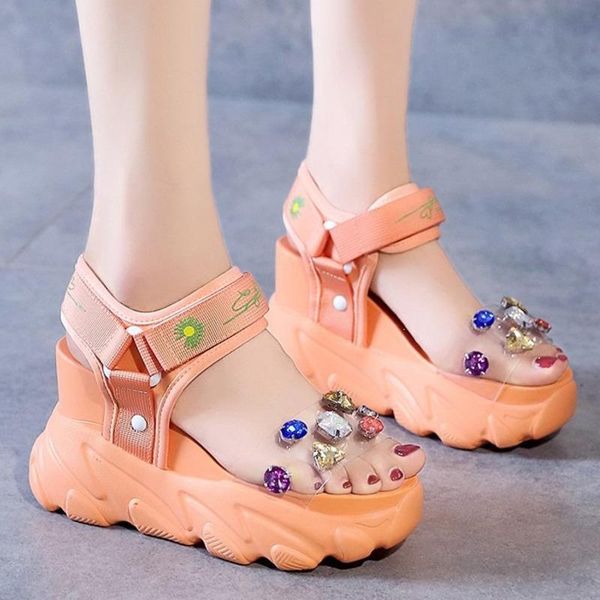 dress shoes women chunky sandals platform pvc casual woman luxury designers hook loop ulzzang fashion rhinestone sandal 8cm high heels, Black
dress shoes women chunky sandals platform pvc casual woman luxury designers hook loop ulzzang fashion rhinestone sandal 8cm high heels, Black