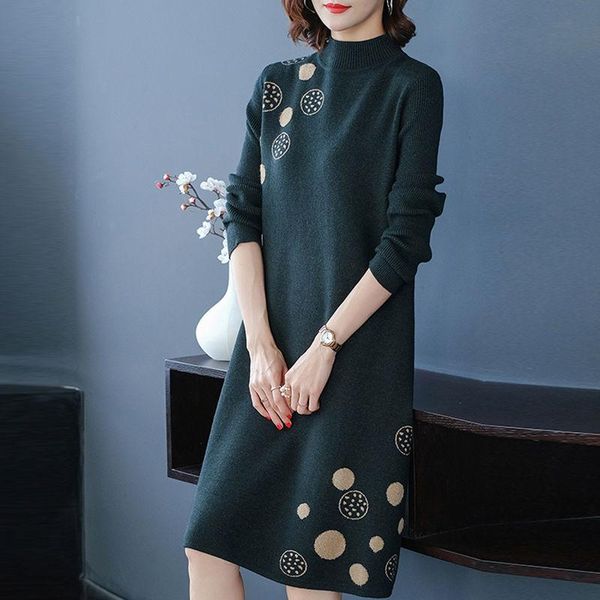 casual dresses autumn winter fashion turtleneck sweater female knitted straight dress women printed loose knitting z740, Black;gray
casual dresses autumn winter fashion turtleneck sweater female knitted straight dress women printed loose knitting z740, Black;gray