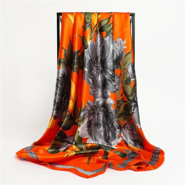 scarves fashion oil painting silk square scarf women's 90*90cm neck drawstring belt wrap warp soft turban cover, Blue;gray
scarves fashion oil painting silk square scarf women's 90*90cm neck drawstring belt wrap warp soft turban cover, Blue;gray