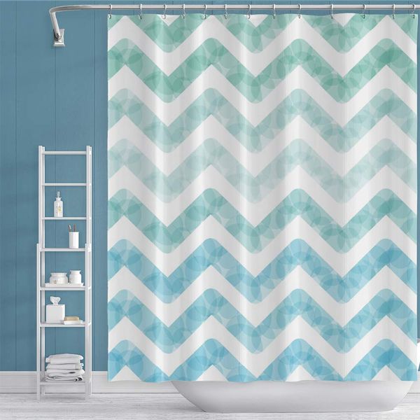 65x71inch polyester shower curtain with metal grommet holes and rings geometric pattern wavy stripe for master guest dorm
65x71inch polyester shower curtain with metal grommet holes and rings geometric pattern wavy stripe for master guest dorm