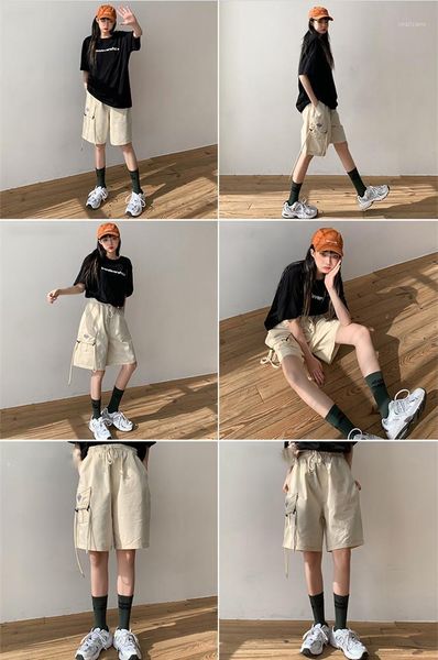 men's shorts summer hip hop ins string decorate five point men high street tide brand short pants pocket cargo, White;black
men's shorts summer hip hop ins string decorate five point men high street tide brand short pants pocket cargo, White;black