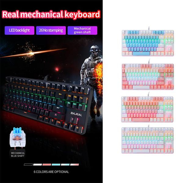 wired mechanical keyboard 87 keys blue switch led backlit axis gaming keyboards for tablet deskeat chicken game
wired mechanical keyboard 87 keys blue switch led backlit axis gaming keyboards for tablet deskeat chicken game