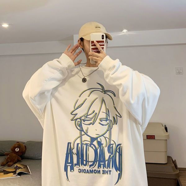 women's t-shirt 2021 men's veet shirt trend loose neck t-shirt hip hop harajuku animation printed autumn winter sweatshirt unisex, White
women's t-shirt 2021 men's veet shirt trend loose neck t-shirt hip hop harajuku animation printed autumn winter sweatshirt unisex, White