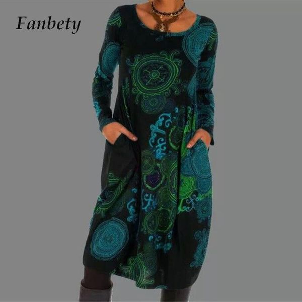 women casual o neck loose party dress vintage print autumn winter elegant pocket streetwear plus size female vestido dresses, Black;gray
women casual o neck loose party dress vintage print autumn winter elegant pocket streetwear plus size female vestido dresses, Black;gray