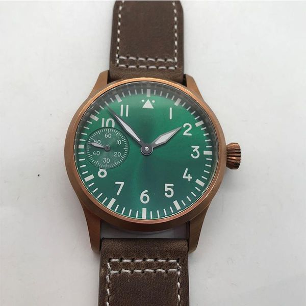 wristwatches 42mm men hand winding watch bronze case sapphire glass sterile dial green luminous waterproof manual corgeut, Slivery;brown
wristwatches 42mm men hand winding watch bronze case sapphire glass sterile dial green luminous waterproof manual corgeut, Slivery;brown