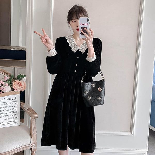 casual dresses pregnant women, 2021 autumn outfit pregnancy velvet collar dress little doll fashion mother the, Black;gray
casual dresses pregnant women, 2021 autumn outfit pregnancy velvet collar dress little doll fashion mother the, Black;gray