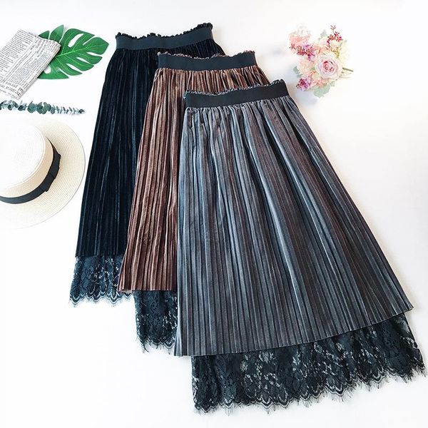 skirts ailegogo spring women double side wear lace velvet midi skirt casual fashion patchwork two style pleated female, Black
skirts ailegogo spring women double side wear lace velvet midi skirt casual fashion patchwork two style pleated female, Black