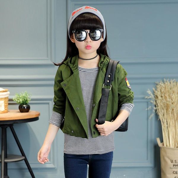 spring girls trench army green short casual hooded clothes for thin jacket fashion coat, Blue;gray
spring girls trench army green short casual hooded clothes for thin jacket fashion coat, Blue;gray