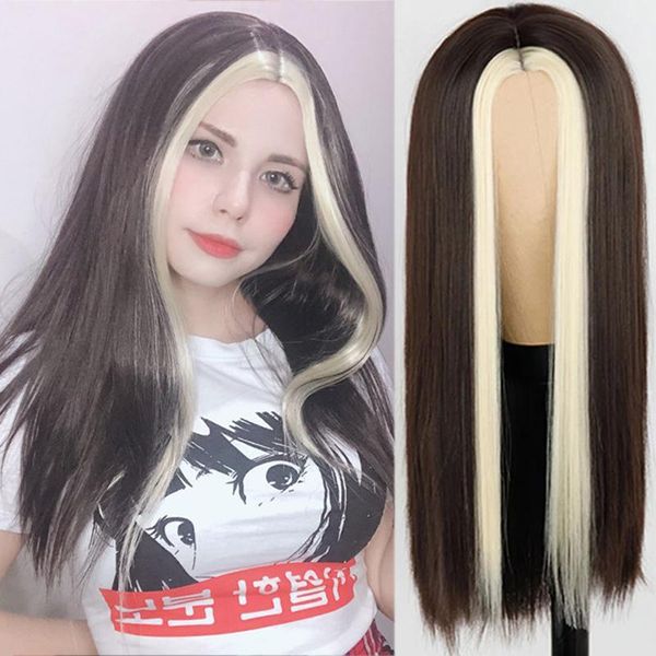 synthetic wigs black long straight wig both sides gold natural middle part heat resistant for women
synthetic wigs black long straight wig both sides gold natural middle part heat resistant for women