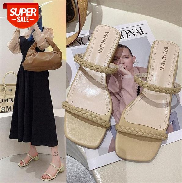 women's sandals and slippers, braided word belt, fashionable thick heels, slippers ladies #ml2x, Black
women's sandals and slippers, braided word belt, fashionable thick heels, slippers ladies #ml2x, Black