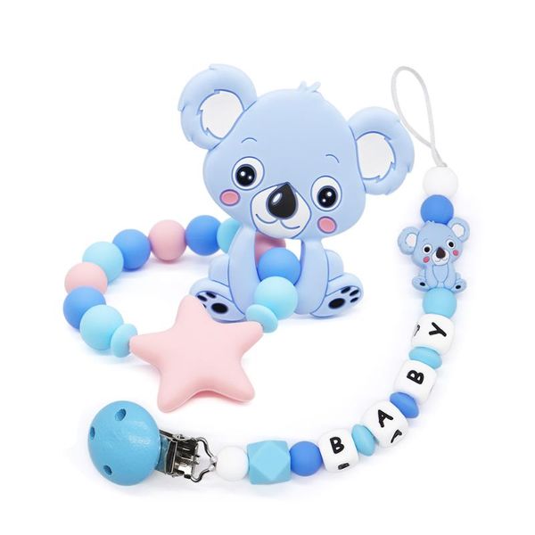 pacifiers# blue koala shape pacifier clips holder with animal teether pendants for baby infant chew leash nipple
pacifiers# blue koala shape pacifier clips holder with animal teether pendants for baby infant chew leash nipple