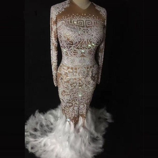 party decoration sparkly rhinestones feather nude dress nightclub full stones long big tail costume prom birthday celebrate dresses
party decoration sparkly rhinestones feather nude dress nightclub full stones long big tail costume prom birthday celebrate dresses