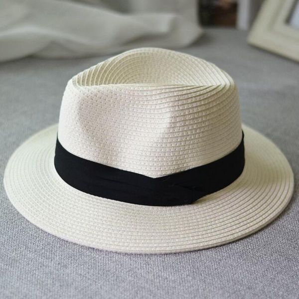 summer sun hat casual vacation panama straw women wide brim beach jazz men hats foldable chapeau, Blue;gray
summer sun hat casual vacation panama straw women wide brim beach jazz men hats foldable chapeau, Blue;gray
