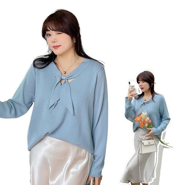 women's sweaters large bow long sleeve bottoming shirt early autumn fat mm casual loose knit shirts for women fashion sale, White;black
women's sweaters large bow long sleeve bottoming shirt early autumn fat mm casual loose knit shirts for women fashion sale, White;black