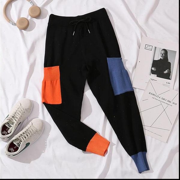 casual black sport elasticity women capri sportpants knit loose hight waist jogging trouser, Black;white
casual black sport elasticity women capri sportpants knit loose hight waist jogging trouser, Black;white
