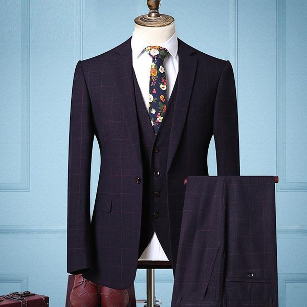 men's suits & blazers 2022 plaid suit groom wedding youth slim fit business casual three pieces, White;black
men's suits & blazers 2022 plaid suit groom wedding youth slim fit business casual three pieces, White;black