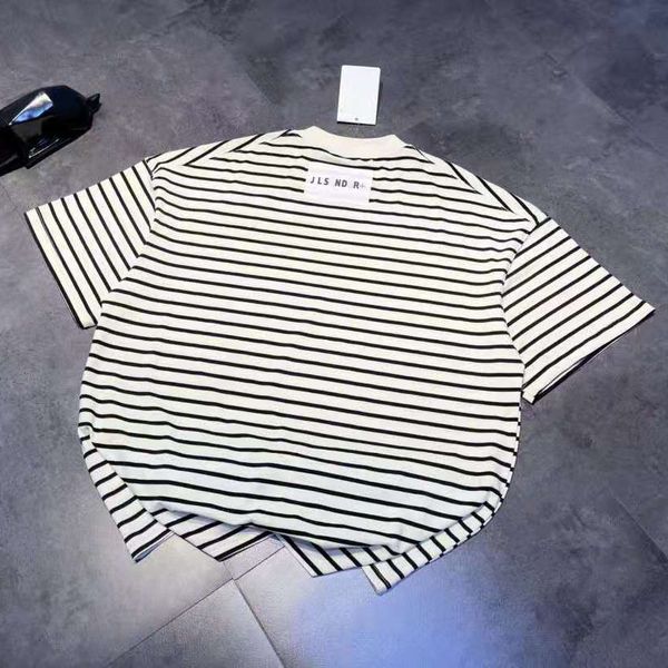 correct version of jil simple net red same stripe loose men's and women's short sleeve t-shirt, White
correct version of jil simple net red same stripe loose men's and women's short sleeve t-shirt, White