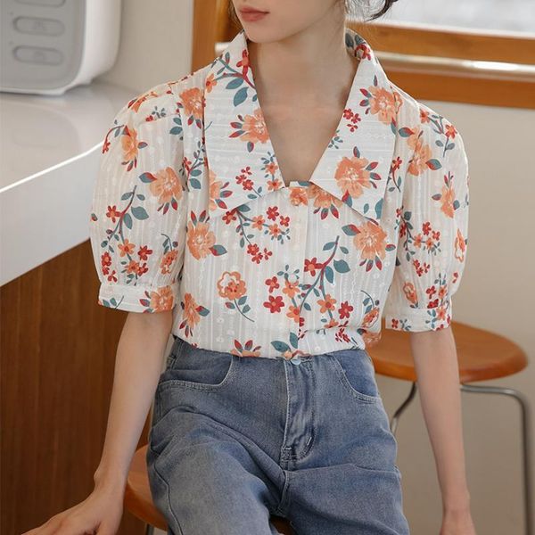 women's blouses & shirts vintage floral print puff sleeve women blouse chiffon summer turndown collar female holiday style casual ladie, White
women's blouses & shirts vintage floral print puff sleeve women blouse chiffon summer turndown collar female holiday style casual ladie, White